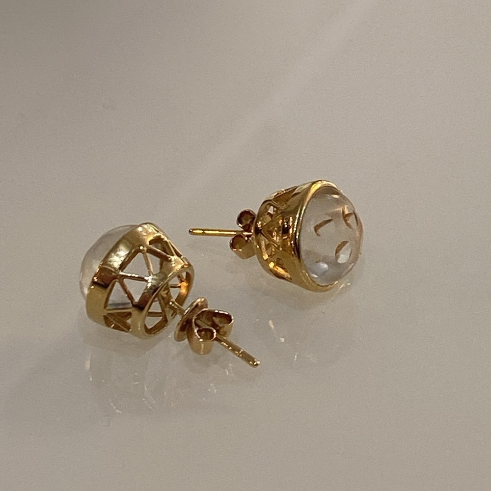 14KT Gold RL signed earrings - Picture 8 of 9
